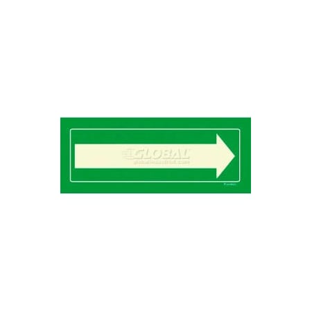 American Permalight Photoluminescent Long Arrow, Peel-And-Stick Self-Adhesive Sign, 600093 600093